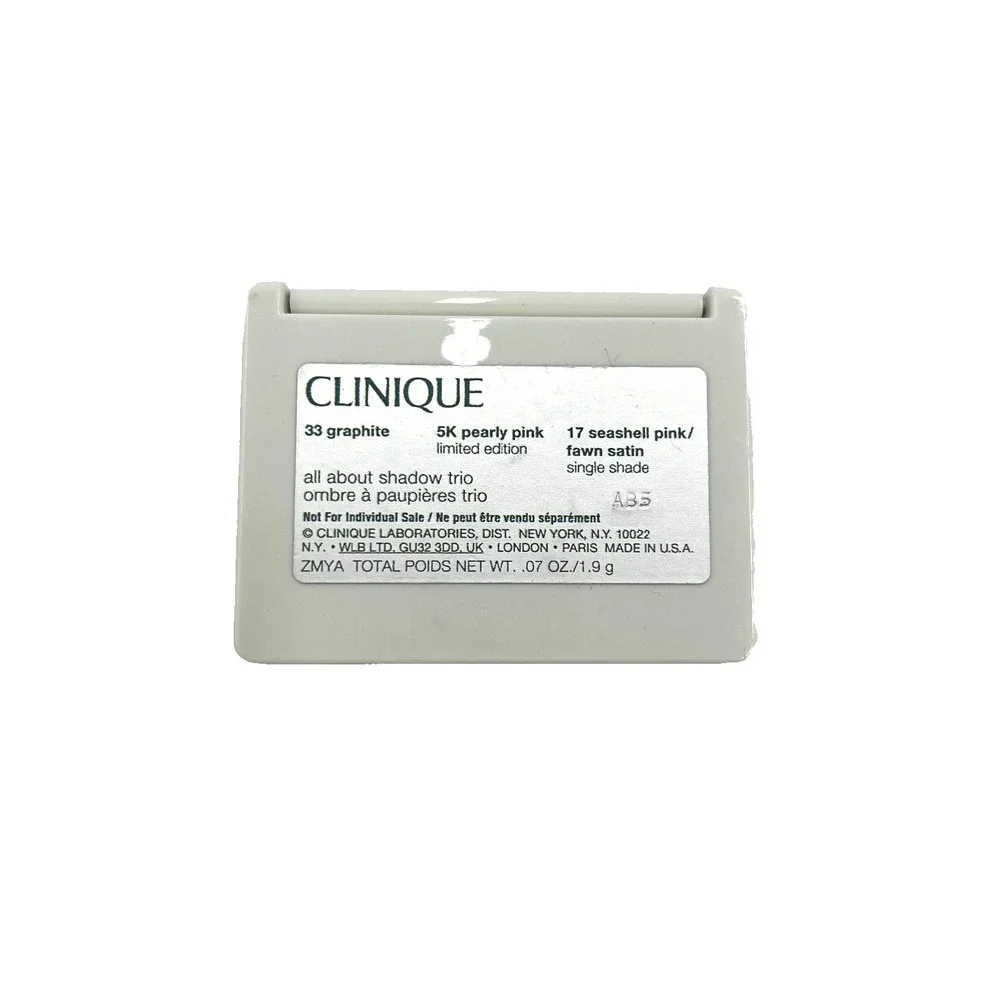 Clinique All About EyeShadow Trio 33 Graphite 5K Pearly Pink 17 Seashell x 3‎